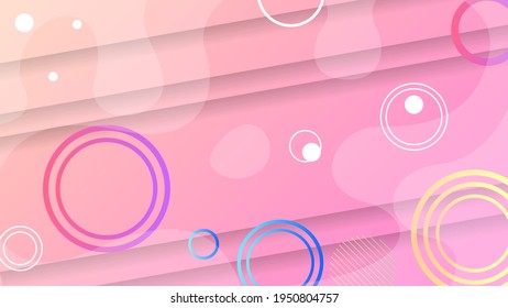 Abstract Colorful Gradient Background With Color Geometric Figures Different Shapes And White Line Vector Design Style