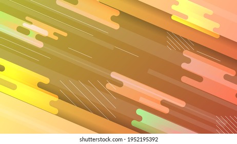 Abstract Colorful Gradient Background With Color Geometric Figures Different Shapes And White Line Vector Design Style