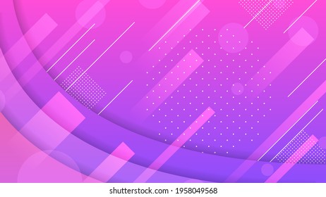 Abstract Colorful Gradient Background With Color Wavy Geometric Figures of Different Shapes And White Lines, Vector Design Style