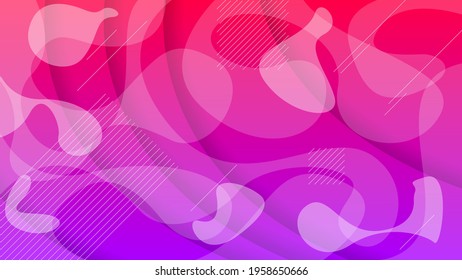 Abstract Colorful Gradient Background With Color Geometric Figures Different Shapes And White Line Vector Design Style