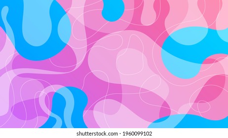 Abstrakter bunter Farbverlauf-Hintergrund mit farbgeometrischen Figuren verschiedener Formen und Vektordesign-Stil der weißen Linie