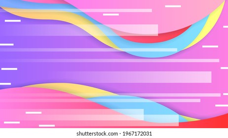 Abstract Colorful Gradient Background With Color Geometric Figures Different Shapes And White Line Vector Design Style