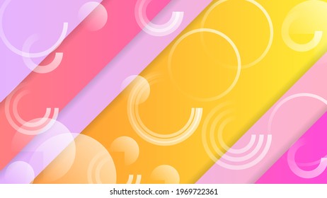 Abstract Colorful Gradient Background With Color Geometric Figures Different Shapes And White Line Vector Design Style