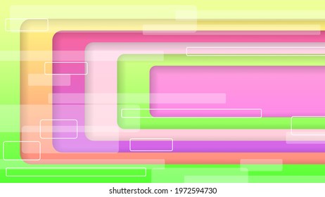 Abstract Colorful Gradient Background With Color Geometric Figures Different Shapes And White Line Vector Design Style