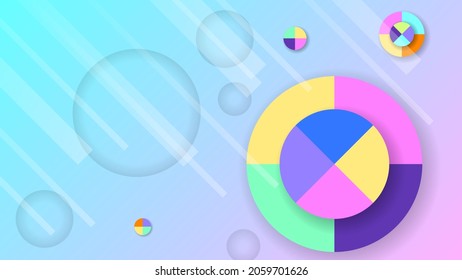 Abstract Colorful Gradient Background With Color Geometric Figures. Different Shapes And White Line Vector Design Style