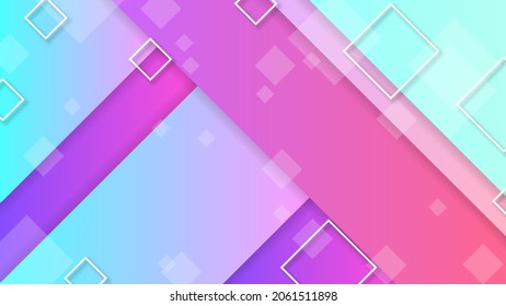 Resumen De Fondo De Gradiente Colorido Con Figuras Geométricas De Color. Formas Diferentes Y Estilo De Diseño De Vectores De Línea Blanca