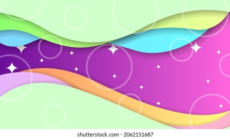 Abstract Colorful Gradient Background With Color Geometric Figures. Different Shapes And White Line Vector Design Style