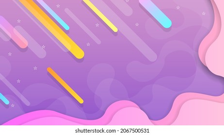 Abstract Colorful Gradient Background With Color Geometric Figures. Different Shapes And White Line Vector Design Style