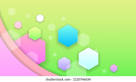 Abstract Colorful Gradient Background With Color Geometric Figures. Different Shapes And White Line Vector Design Style