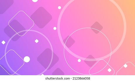 Abstract Colorful Gradient Background With Color Geometric Figures. Different Shapes And White Line Vector Design Style