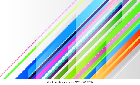 Abstract Colorful Gradient Background With Color Geometric Figures. Different Shapes And White Line Vector Design Style