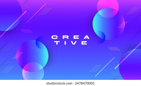Abstract and Colorful Gradient Background Design with Circle Objects. Cover, Banner or Layout Design Template for Identity, Branding, Advertising or Promotion