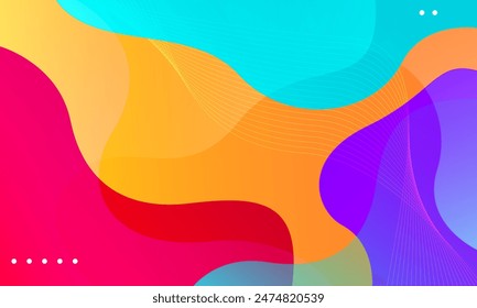 Abstract colorful gradient background. Fluid shapes composition. Vector illustration