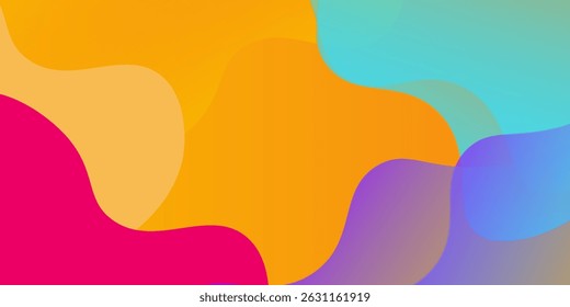 Fundo de gradiente colorido abstrato. Composição em formas fluidas. Ilustração vetorial