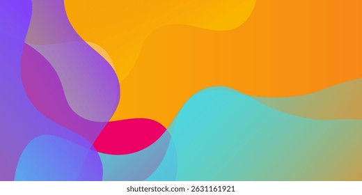 Fundo de gradiente colorido abstrato. Composição em formas fluidas. Ilustração vetorial