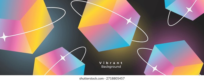 Fondo colorido Abstractas del gradiente con las Formas geométricas y la profundidad