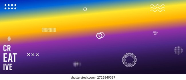 Abstractas fondo de degradado colorido con Formas geométricas y texto