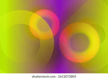Abstract Colorful Gradient Background with Glowing Light Effects and Modern Circular Elements