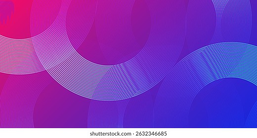 Abstract Colorful gradient background with glowing geometric lines. Abstract Modern shiny blue circle lines pattern. Futuristic technology concept.