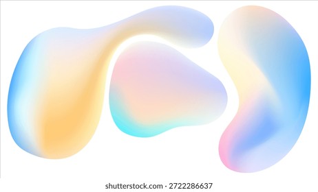 Abstract Colorful Gradient Background With Hand Drawn Organic Shapes Rainbow Color. Ideal for Social Media Posts, Website Banners, Presentations, Branding and Digital Marketing Design