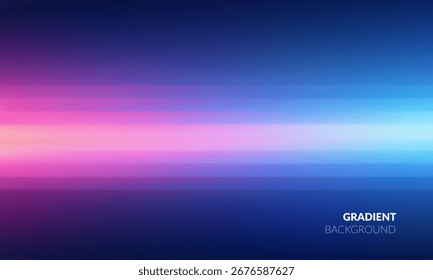 Abstract Colorful Gradient Background with Horizontal Stripes. Vibrant Purple and Blue Hues. Backdrop for web headers, covers, ad banners presentations, posters, digital art or social media graphics.