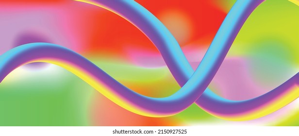 Abstract colorful gradient background. Modern hologram wallpaper design with dynamic wave shape, vibrant color, organic shape. Futuristic background template design for, prints, cover, banner.