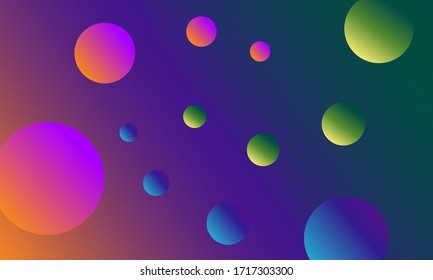 Abstract colorful gradient background with spheres. Vector EPS10.