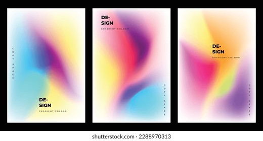Abstract colorful gradient background template copy space set for poster, banner, or brochure design