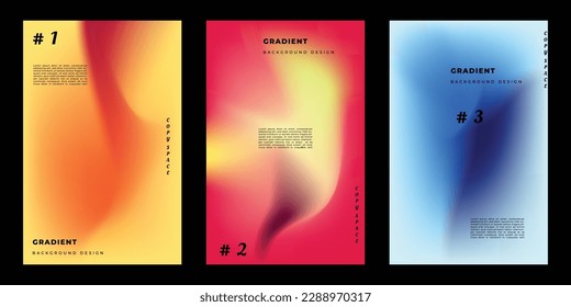 Abstract colorful gradient background template copy space set for poster, banner, or brochure design