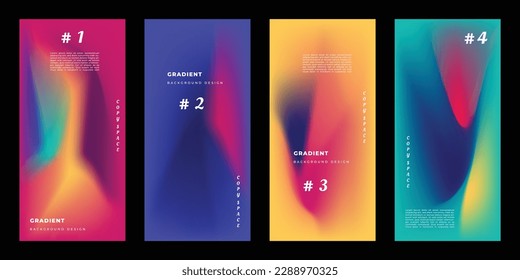 Abstract colorful gradient background template copy space set for poster, banner, or brochure design