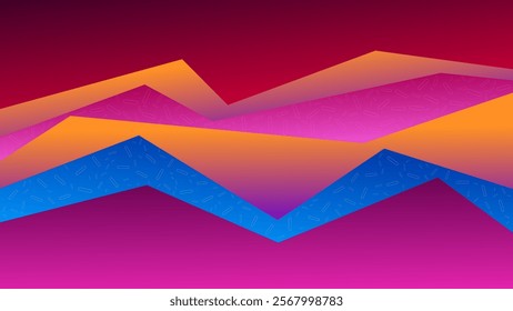 ABSTRACT COLORFUL GRADIENT BACKGROUND WITH ZIG ZAG DESIGN VECTOR TEMPLATE FOR WALLPAPER, COVER DESIGN, HOMEPAGE DESIGN