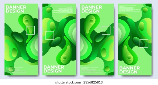 Abstract colorful gradient banner and poster design in wavy style