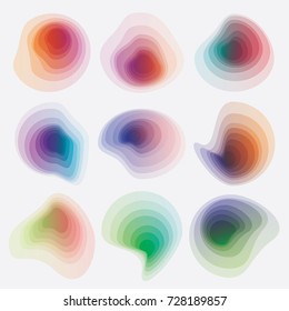 Abstract colorful gradient blob shapes collection