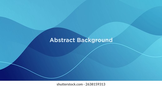 Abstract colorful gradient blue wave background. Simple overlap layer fluid wave pattern design. Eps10 vector