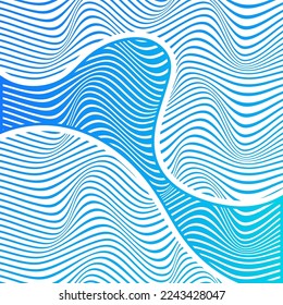 ABSTRACTO COLORIDO DE FONDO DE PATRÓN DE LA LÍNEA DE ONDA AZUL GRADIENTE. DISEÑO DE TAPA 