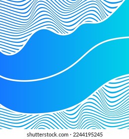 ABSTRACT COLORFUL GRADIENT BLUE WAVY LINE PATTERN BACKGROUND. COVER DESIGN 