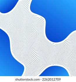 ABSTRACTO COLORIDO DE FONDO DE PATRÓN DE LA LÍNEA DE ONDA AZUL GRADIENTE. DISEÑO DE TAPA 