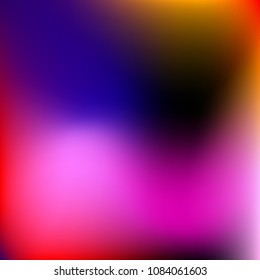 Abstract colorful gradient. Blurred abstract background. Multicolor blurry blend. Holographic illustration. Rainbow mesh texture. Modern effect vector. Holographic violet, red, blue, yellow mesh.
