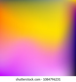Abstract colorful gradient. Blurred abstract background. Multicolor blurry blend. Holographic illustration. Rainbow mesh texture. Modern effect vector. Holographic violet, red, blue, yellow mesh.