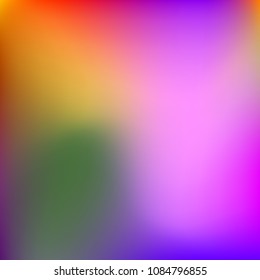 Abstract colorful gradient. Blurred abstract background. Multicolor blurry blend. Holographic illustration. Rainbow mesh texture. Modern effect vector. Holographic violet, red, blue, yellow mesh.
