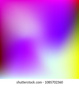 Abstract colorful gradient. Blurred abstract background. Multicolor blurry blend. Holographic illustration. Rainbow mesh texture. Modern effect vector. Holographic violet, red, blue, yellow mesh.