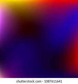 Abstract colorful gradient. Blurred abstract background. Multicolor blurry blend. Holographic illustration. Rainbow mesh texture. Modern effect vector. Holographic violet, red, blue, yellow mesh.