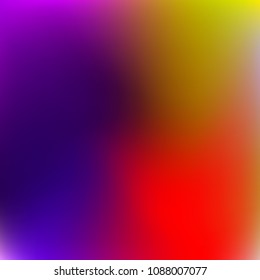 Abstract colorful gradient. Blurred abstract background. Multicolor blurry blend. Holographic illustration. Rainbow mesh texture. Modern effect vector. Holographic violet, red, blue, yellow mesh.