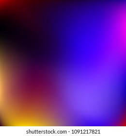 Abstract colorful gradient. Blurred abstract background. Multicolor blurry blend. Holographic illustration. Rainbow mesh texture. Modern effect vector. Holographic violet, red, blue, yellow mesh.