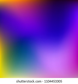 Abstract colorful gradient. Blurred abstract background. Multicolor blurry blend. Holographic illustration. Rainbow mesh texture. Modern effect vector. Holographic violet, red, blue, yellow mesh.