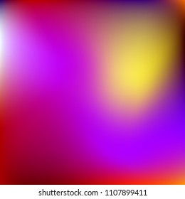 Abstract colorful gradient. Blurred abstract background. Multicolor blurry blend. Holographic illustration. Rainbow mesh texture. Modern effect vector. Holographic violet, red, blue, yellow mesh.