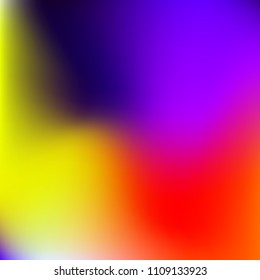 Abstract colorful gradient. Blurred abstract background. Multicolor blurry blend. Holographic illustration. Rainbow mesh texture. Modern effect vector. Holographic violet, red, blue, yellow mesh.