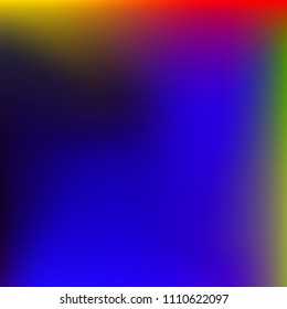 Abstract colorful gradient. Blurred abstract background. Multicolor blurry blend. Holographic illustration. Rainbow mesh texture. Modern effect vector. Holographic violet, red, blue, yellow mesh.