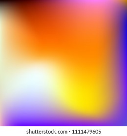 Abstract colorful gradient. Blurred abstract background. Multicolor blurry blend. Holographic illustration. Rainbow mesh texture. Modern effect vector. Holographic violet, red, blue, yellow mesh.