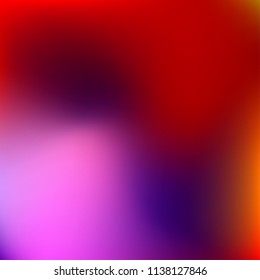 Abstract colorful gradient. Blurred abstract background. Multicolor blurry blend. Holographic illustration. Rainbow mesh texture. Modern effect vector. Holographic violet, red, blue, yellow mesh.
